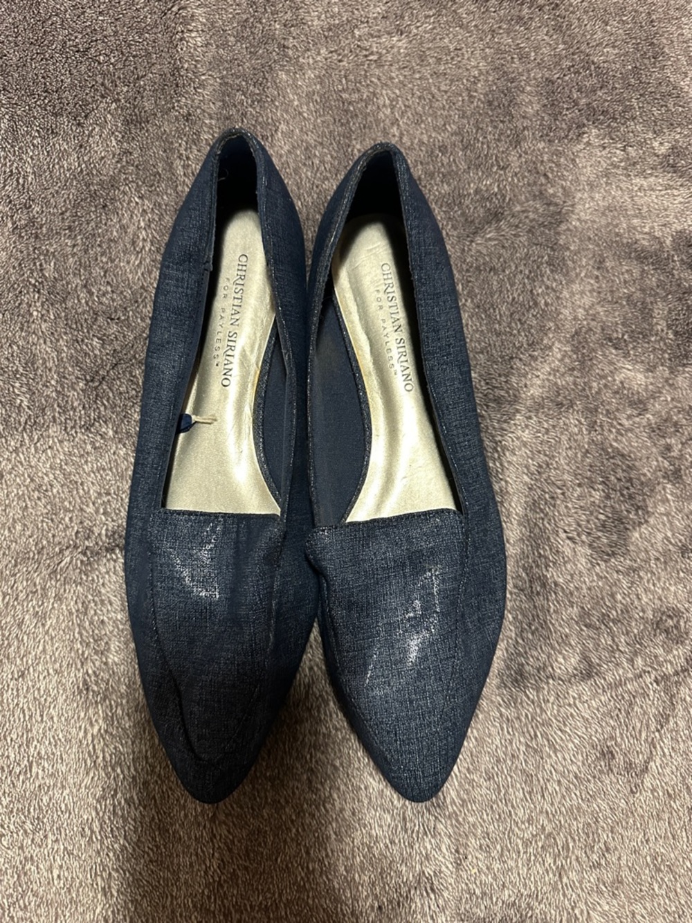 Christian Siriano Dark Navy Pointed Toe Flats